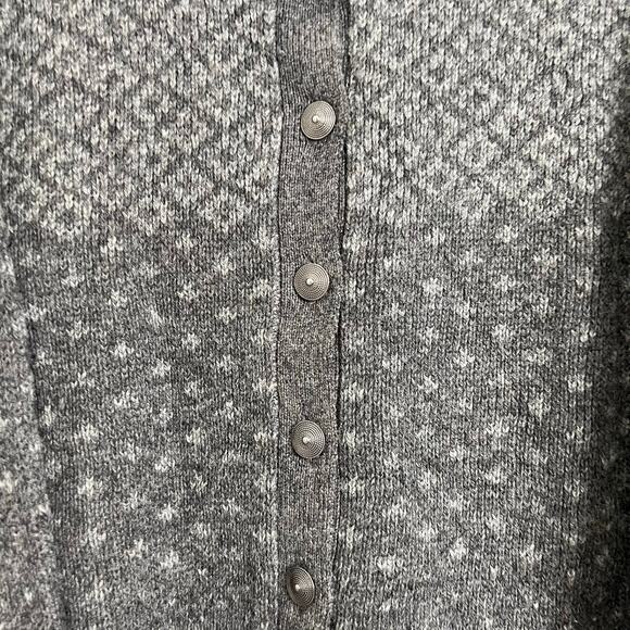 Columbia Shetland Wool Cardigan Sweater Patterned Gray Women's Size Medium - Picture 3 of 7